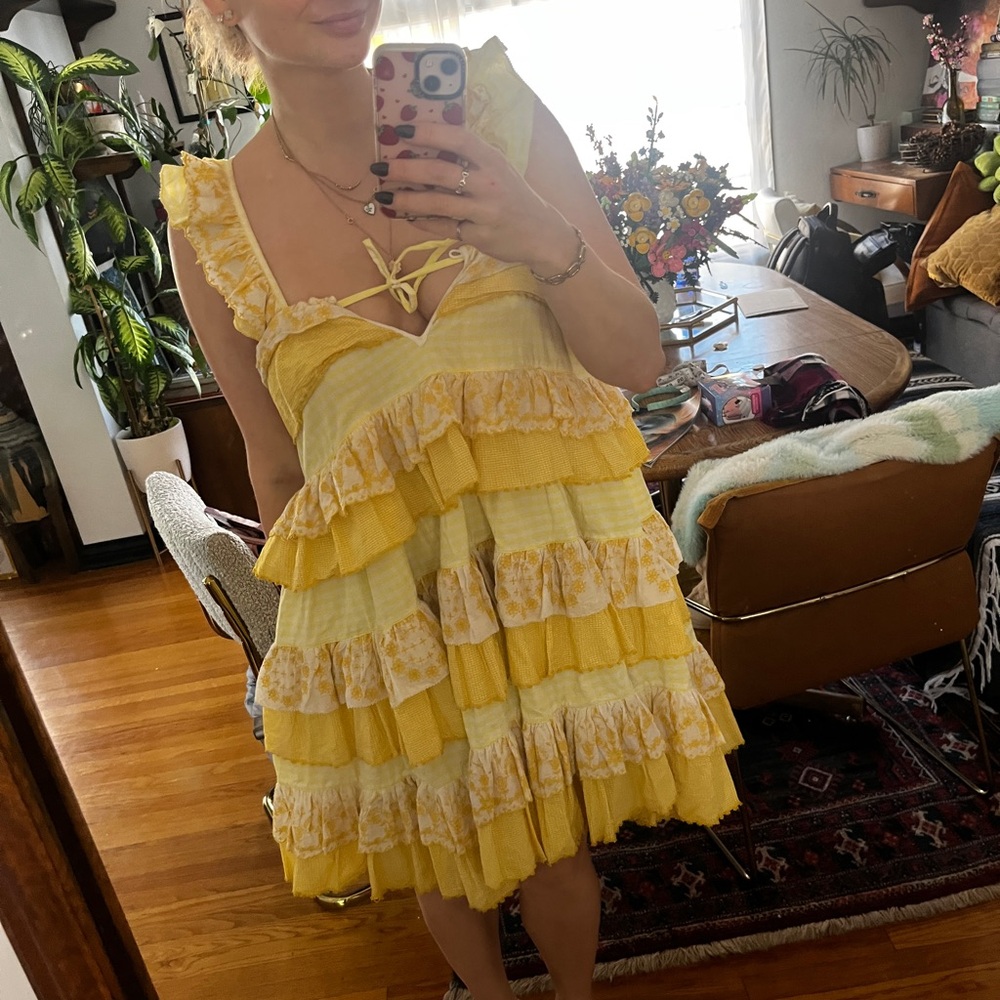 Innika Choo size 1 ruffle yellow dress